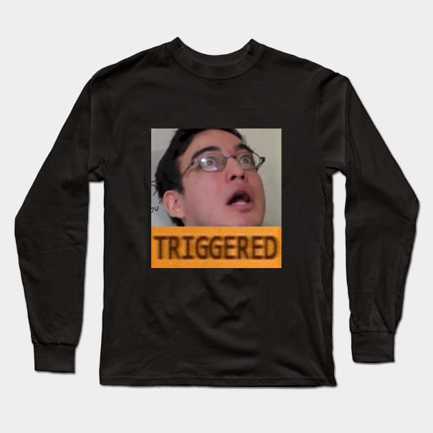 TRIGGERED FRANK Long Sleeve T-Shirt by CottonKitty